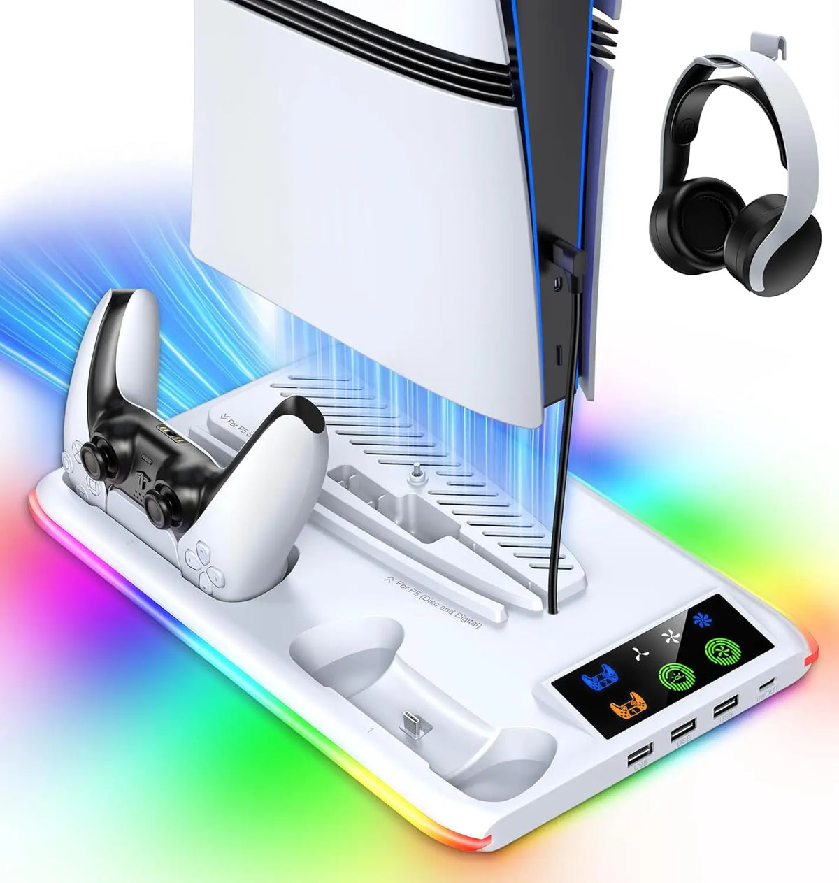 PS5 LED Cooling Charging Stand