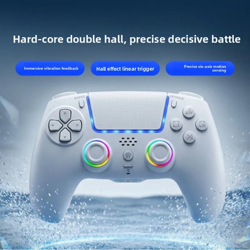 PS5 Bluetooth gamepad, Hall linear trigger, wireless controller with RGB light 1000mAh battery life, custom programming