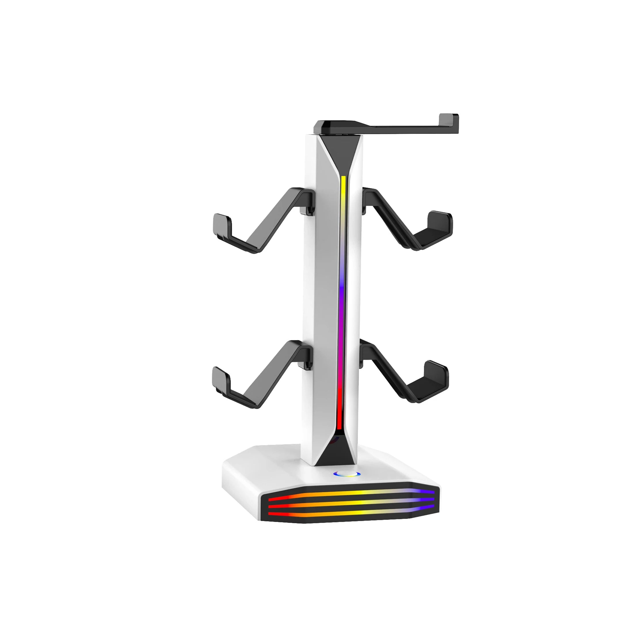 RGB Game Controller Holder Rack with 7 Light Modes, Headphone Stand 2 USB Charging and 1 Type-C for PS5/PS4/Xbox/Switch Pro
