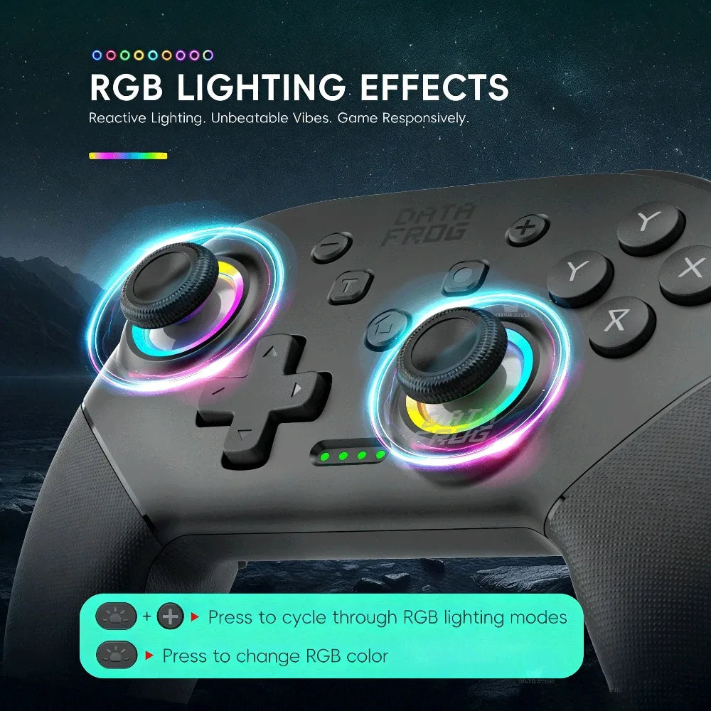 Wireless Gaming Controller Dual Shock Gamepad for Switch PC Android iOS Ergonomic Handle with Phone Clip and Joystick Accessory