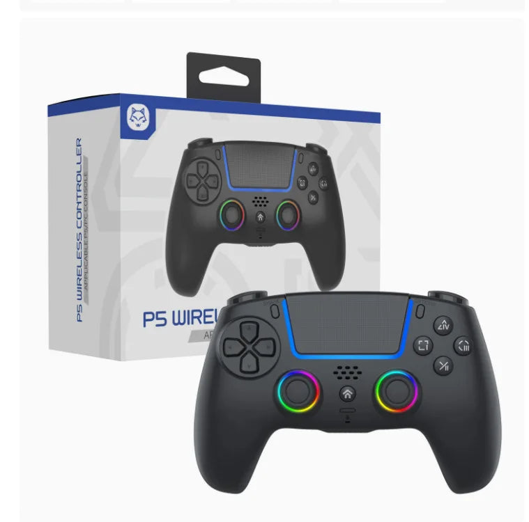 PS5 Bluetooth gamepad, Hall linear trigger, wireless controller with RGB light 1000mAh battery life, custom programming