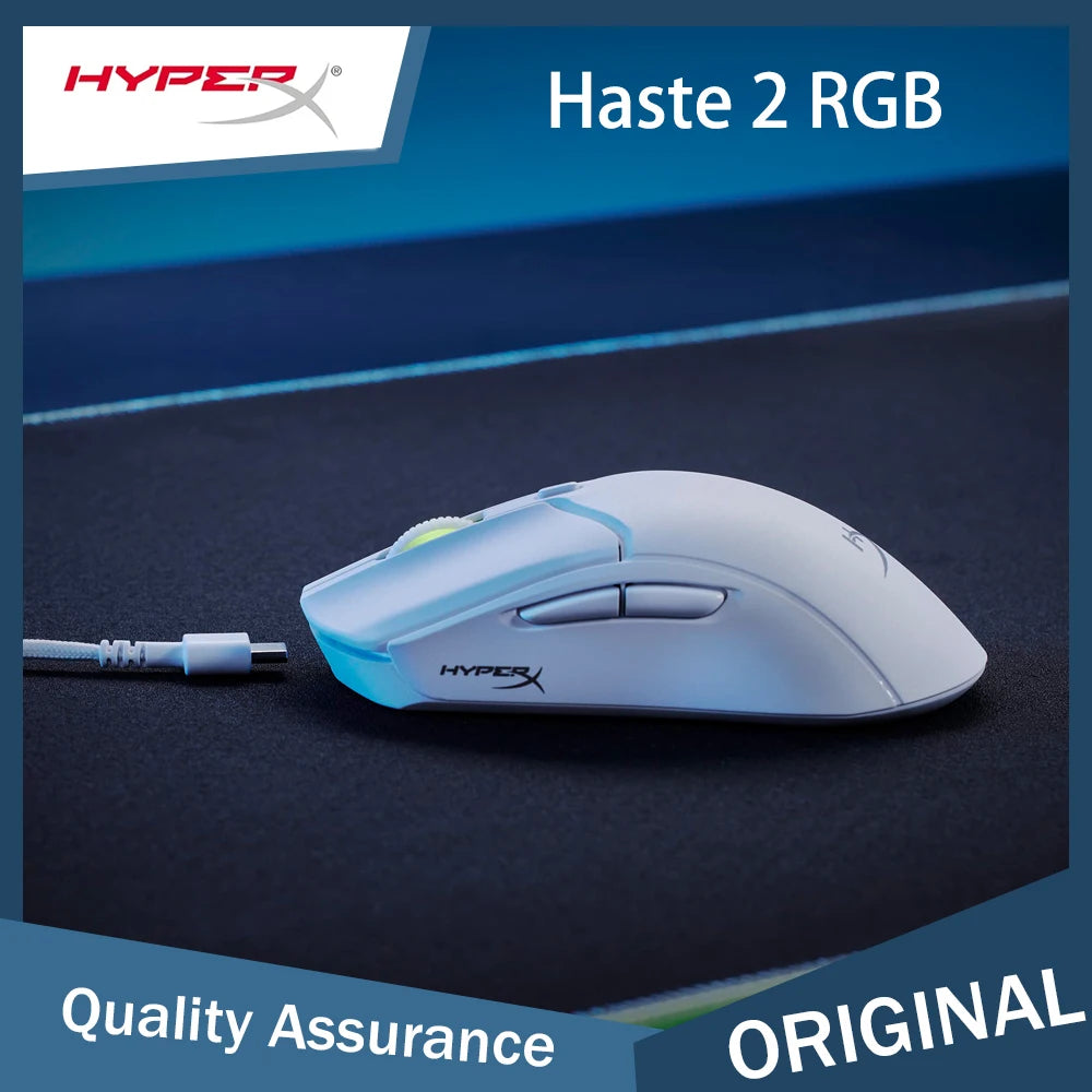 New HyperX Pulsefire Haste 2 RGB Wired and Wireless Gaming Mouse 8000MHz Optical Wired Up to 26000 DPI 5-8 Programmable Buttons