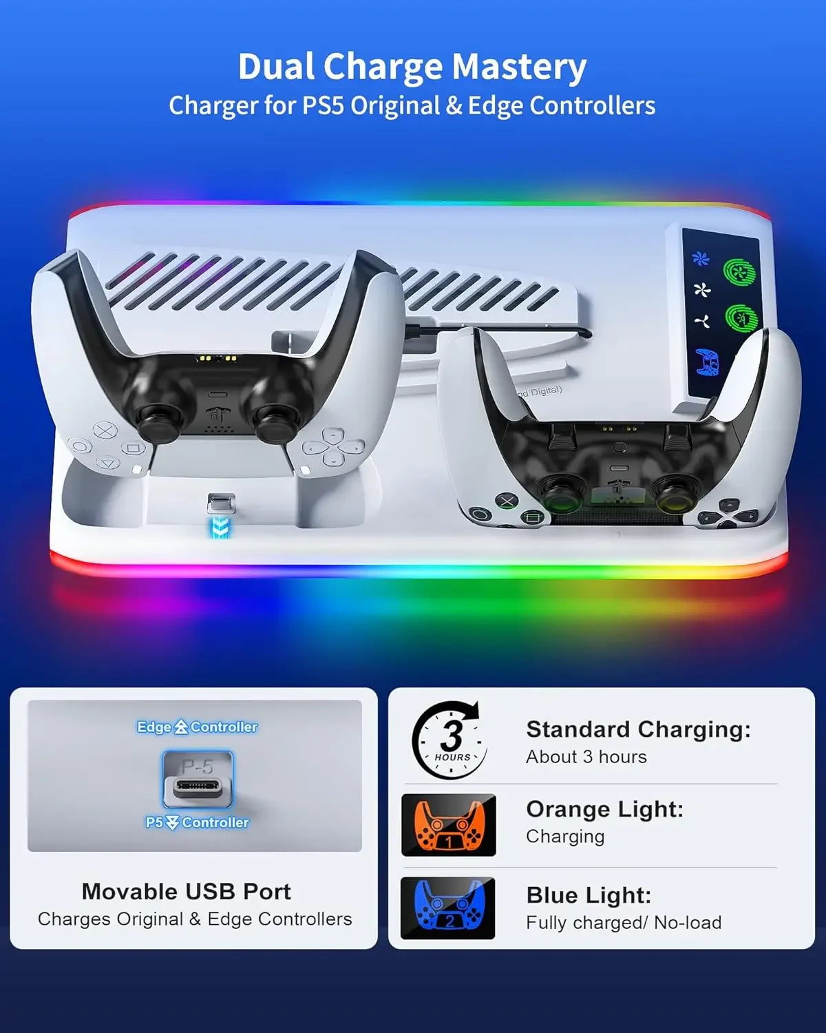 PS5 Pro Cooling Charging Stand