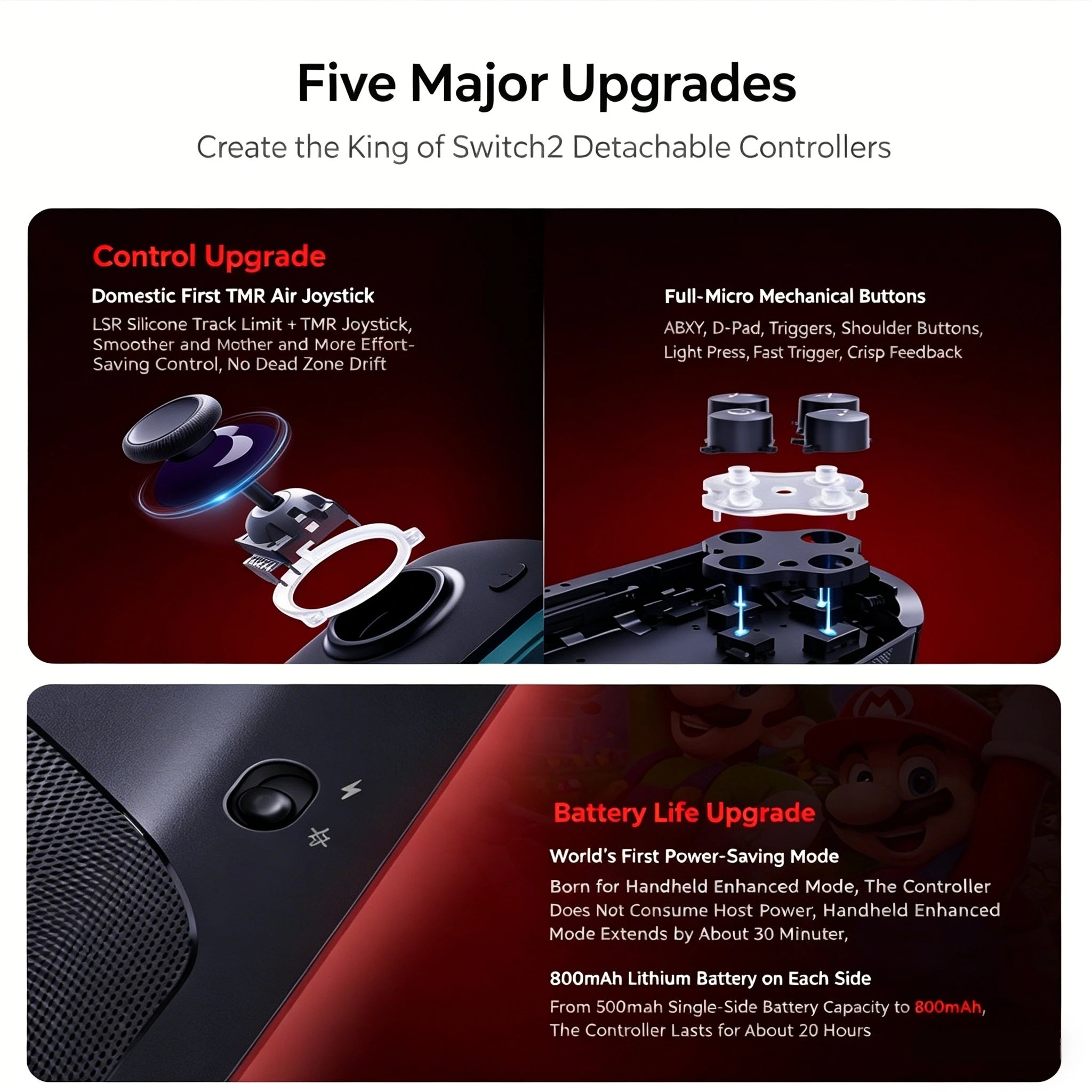 MOBAPAD M12HD Switch 2 Joy Con Controller TMR Air Joystick No Drift HD Rumble Wireless Gamepad For Nintendo Switch NS2 With NFC