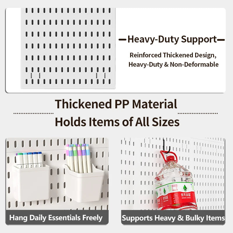 Drill-Free Storage Pegboard Wall Rack